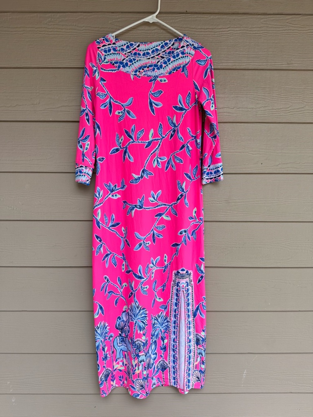 Lilly Pulitzer Carabella Chillylilly Maxi Dress Pink Isle Jungle Sz Small (C17)